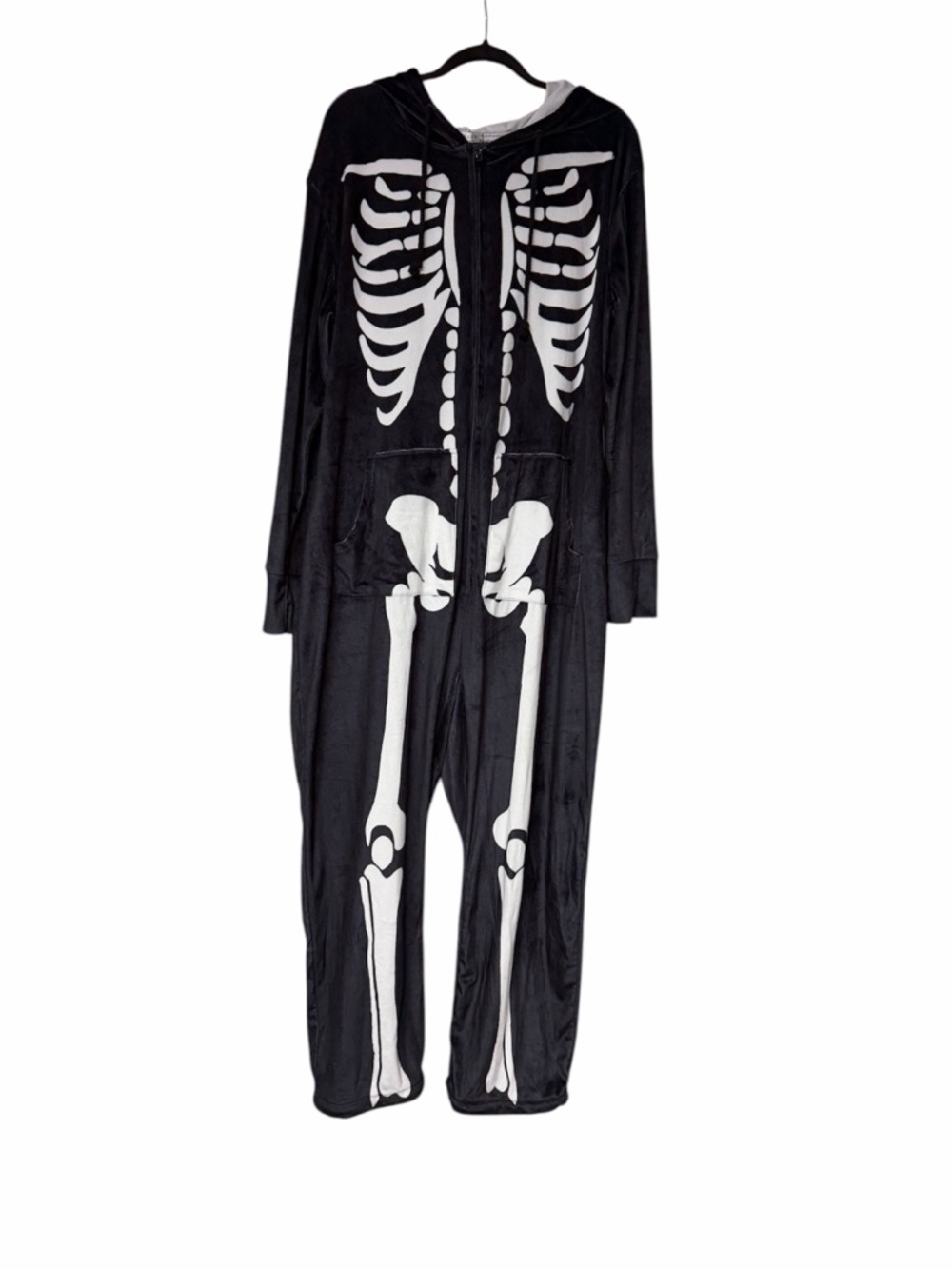 Black Skeleton Onesie with White Bone Print